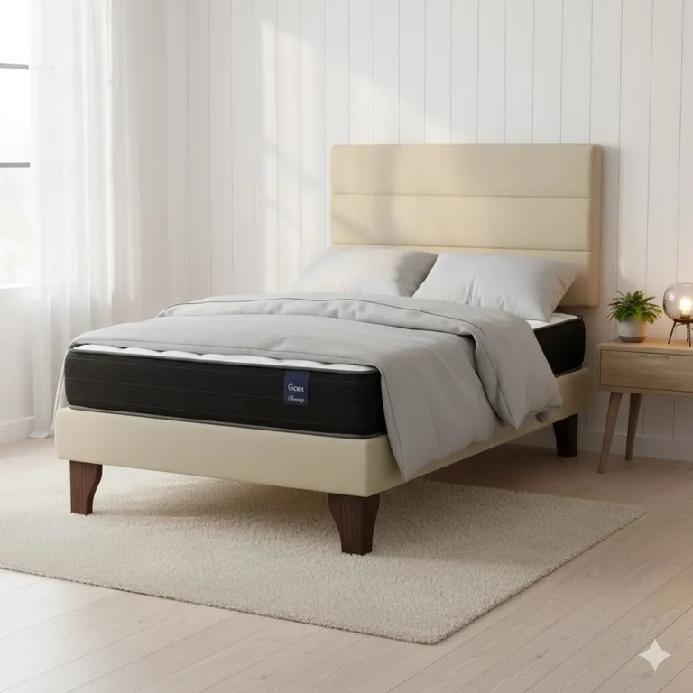 Cama Europea 1.5 Plaza 190 Respaldo Atacama