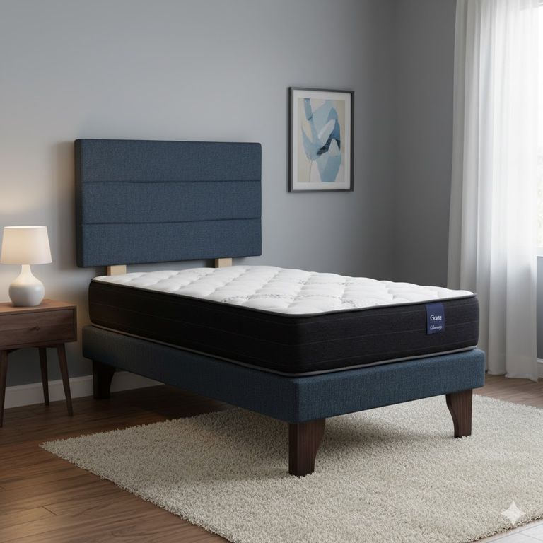 Cama Europea 1.5 Plaza 190 Respaldo Atacama