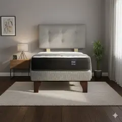 GAEX - Cama Europea 1.5 Plaza 190 Respaldo Berna