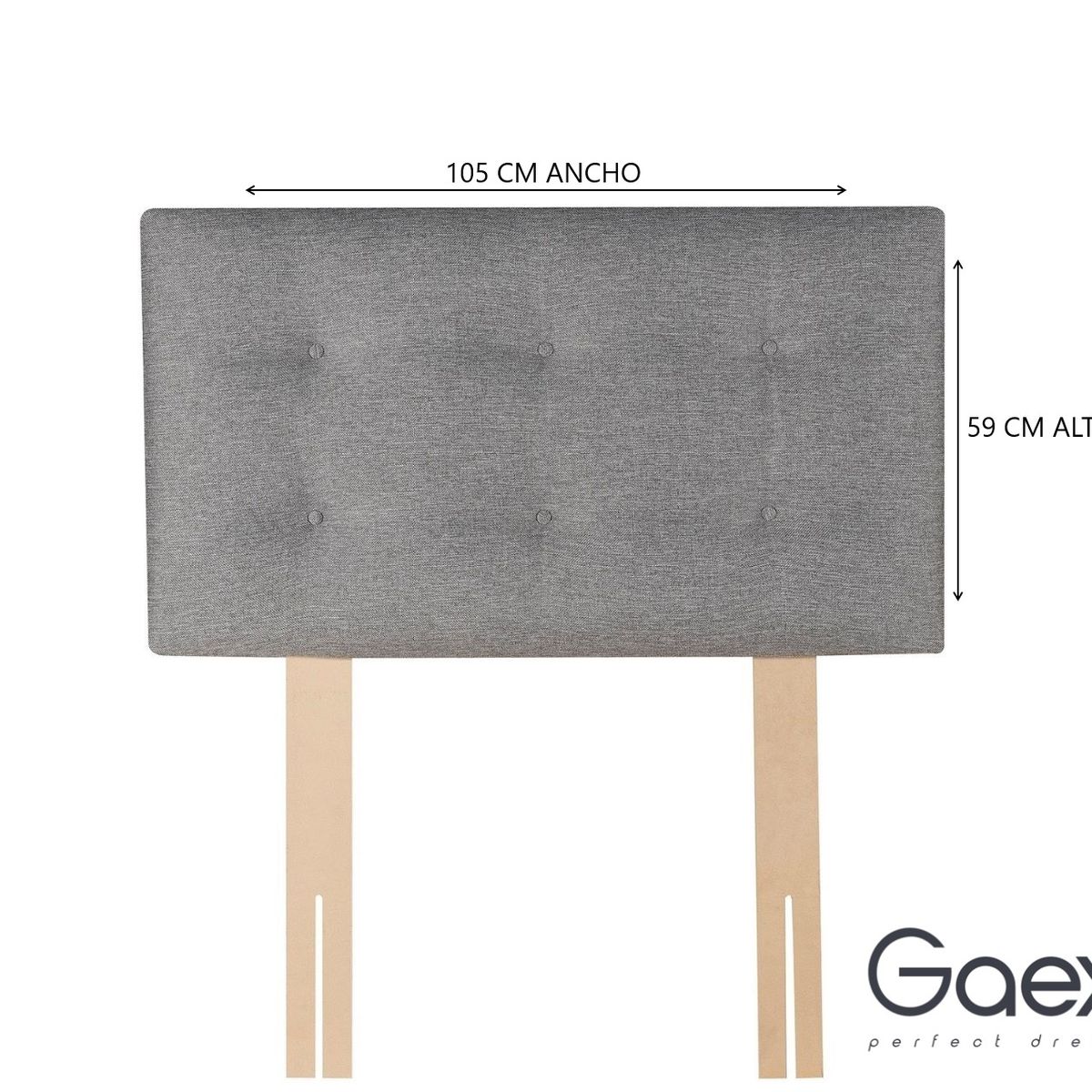 GAEX - Cama Europea 1.5 Plaza 190 Respaldo Berna