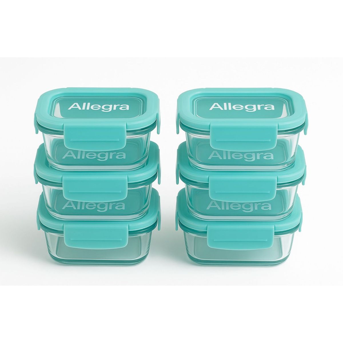 ALLEGRA - Pack 6 Potes Pequeños / Mini Taper De Vidrio Hermeticos 150cc