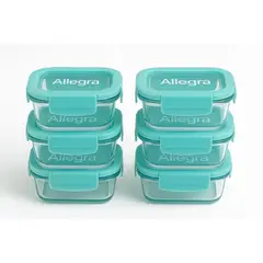 ALLEGRA - Pack 6 Potes Pequeños / Mini Taper De Vidrio Hermeticos 150cc