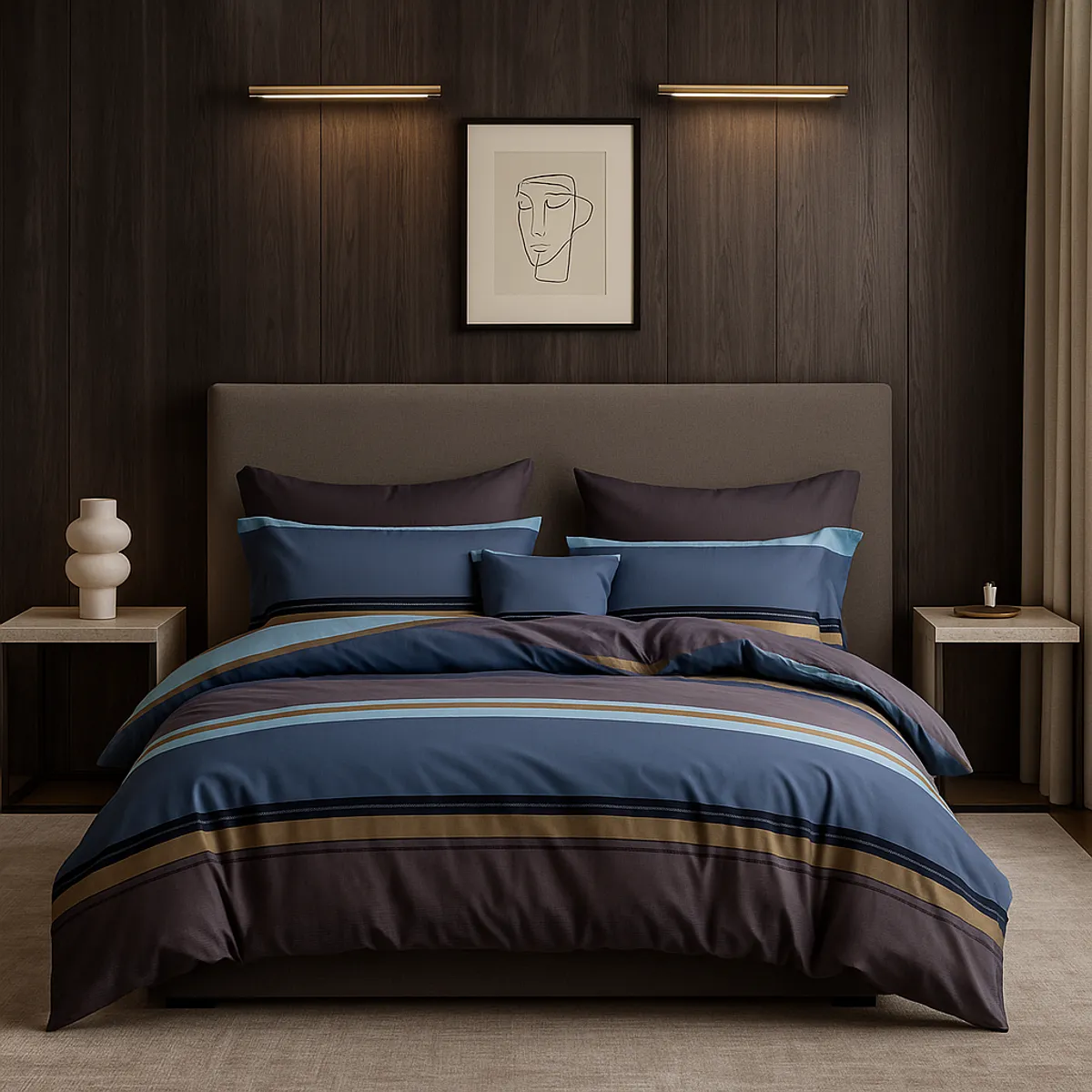 ARMONIA - Sábana 2 Plazas 800 Hilos Diseño Americano 836A 7EF