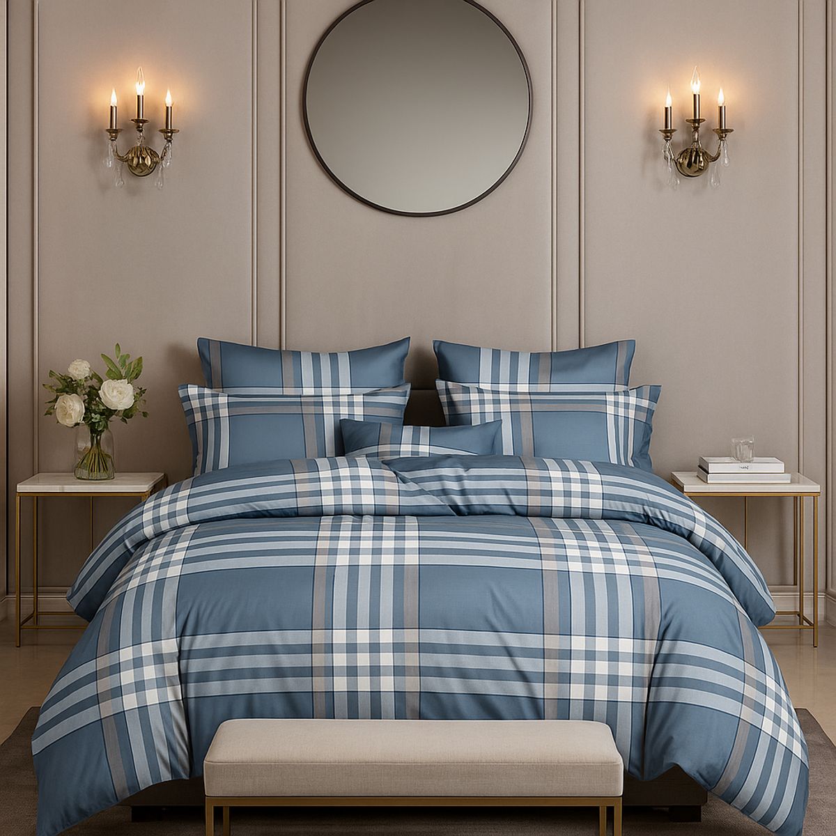 ARMONIA - Sábana 2 Plazas 800 Hilos Diseño Americano 840E 7EF