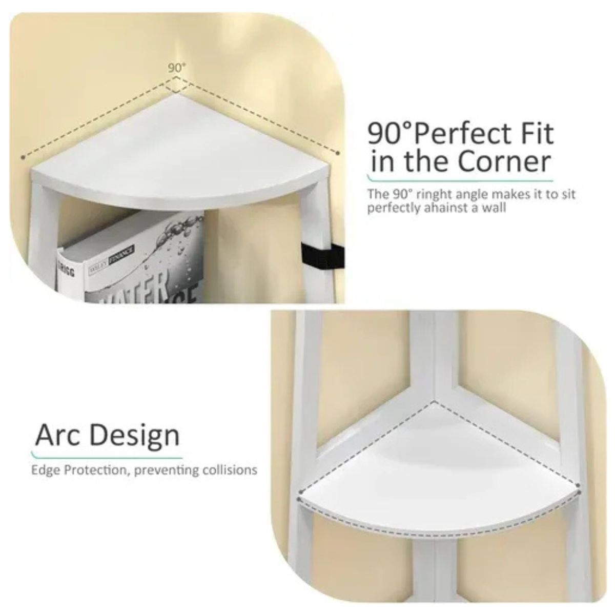 GENERICO - Organizador Esquinero Estante Librero 5 Niveles Blanco