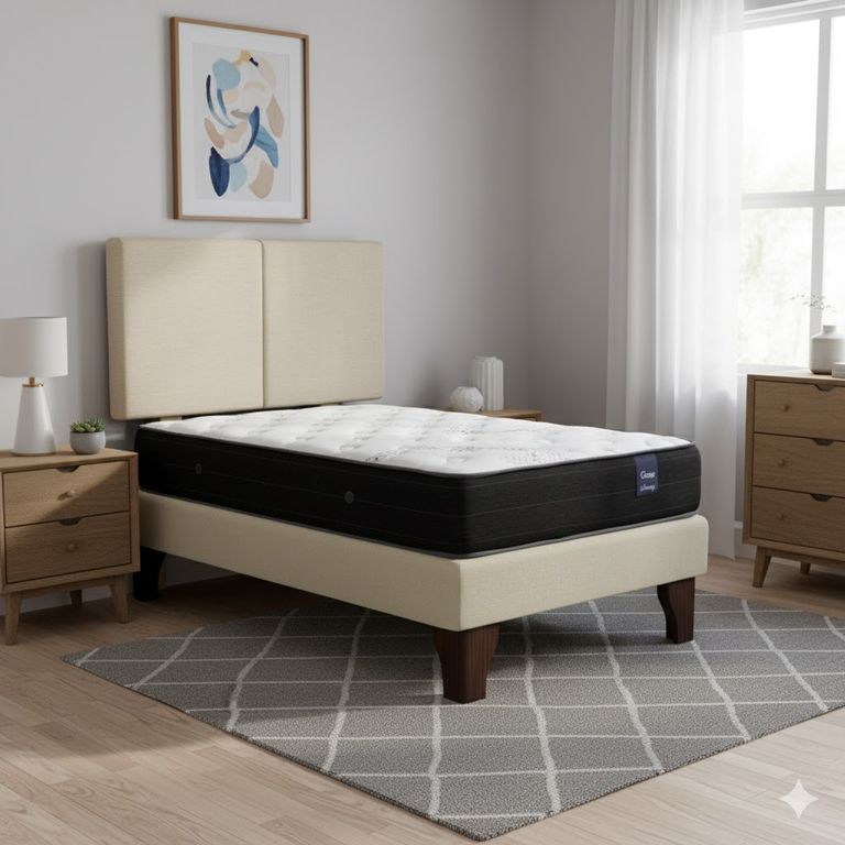 Cama Europea 1.5 Plaza 190 Respaldo Everest