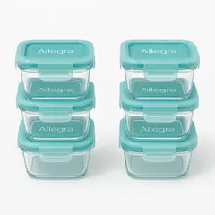ALLEGRA - Pack 6 Potes Pequeños / Mini Taper De Vidrio Hermeticos 210cc