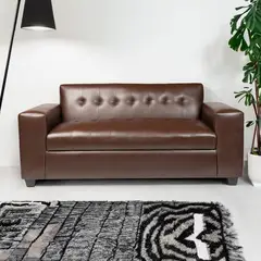 DISEÑOS VALESTRINI - SOFA DOS CUERPOS ECOCUERO CHOCOLATE