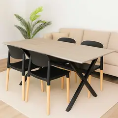 ALAIA HOME - Juego de Comedor Vermontt 4 Sillas Lisboa Negras