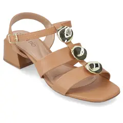 BEIRA RIO - Sandalia Taco Ancho 3 cm Café Claro