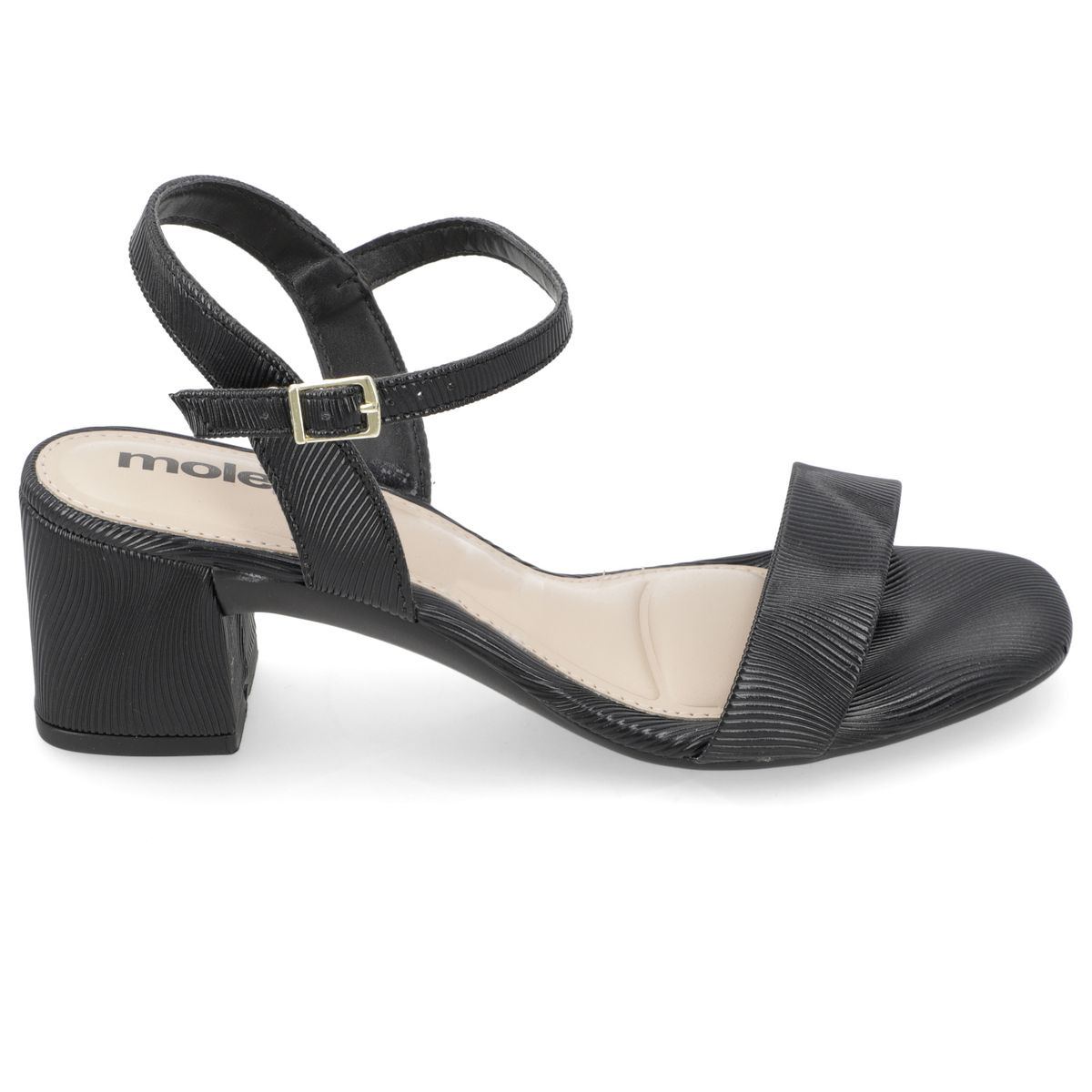 MOLECA - Sandalia Taco Ancho 7 cm Moleca Negro