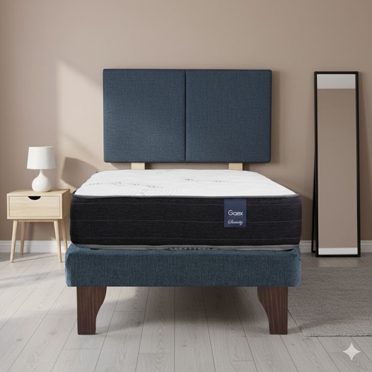 Cama Europea 1.5 Plaza 190 Respaldo Everest