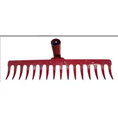 GENERICO - Rastrillo Metálico Recto 40cm 16 Dientes Para Jardinería