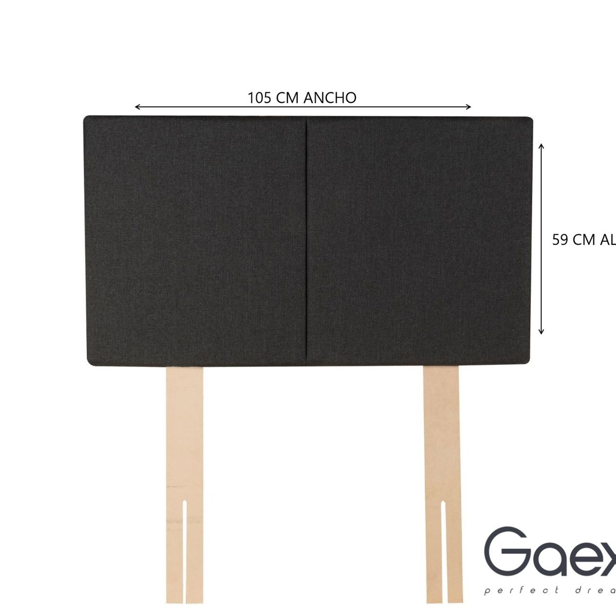 GAEX - Cama Europea 1.5 Plaza 190 Respaldo Everest