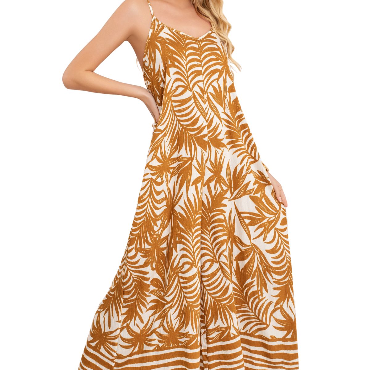 LOOK SHOP - Enterito Palazzo Mujer Con Tirantes Ajustables Y Bolsillos 3353