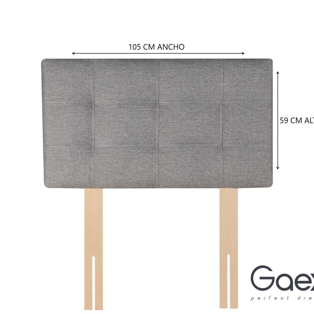 GAEX - Cama Europea 1.5 Plaza 190 Respaldo Ginebra