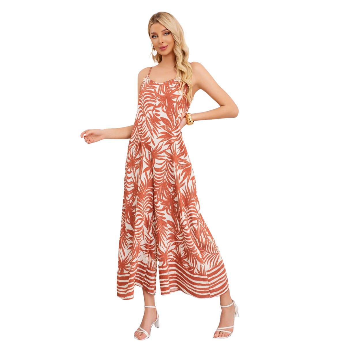 LOOK SHOP - Enterito Palazzo Mujer Con Tirantes Ajustables Y Bolsillos 3353