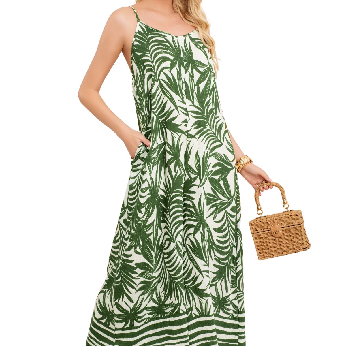 LOOK SHOP - Enterito Palazzo Mujer Con Tirantes Ajustables Y Bolsillos 3353