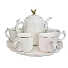 GENERICO - Set de taza blanco esmaltado perla