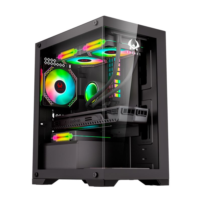 KRONOS - Gabinete Kronos Diamond Black mATX, Vidrio Templado, USB 3.0