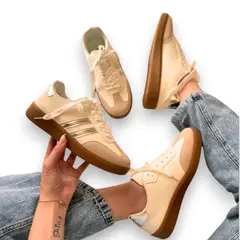 HERIEL - Zapatilla Blanca Baja Mujer