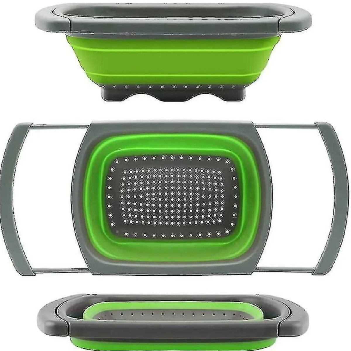 GENERICO - Colador Extensible Plegable 39x26cm De Silicona Multiuso