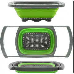 GENERICO - Colador Extensible Plegable 39x26cm De Silicona Multiuso