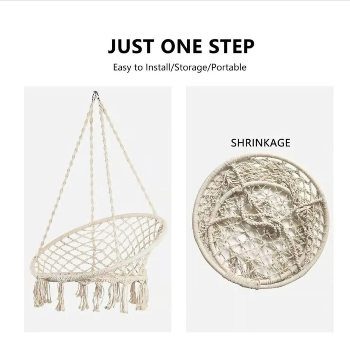 GENERICO - Silla Hamaca Colgante Columpio Terraza Beige  (0)