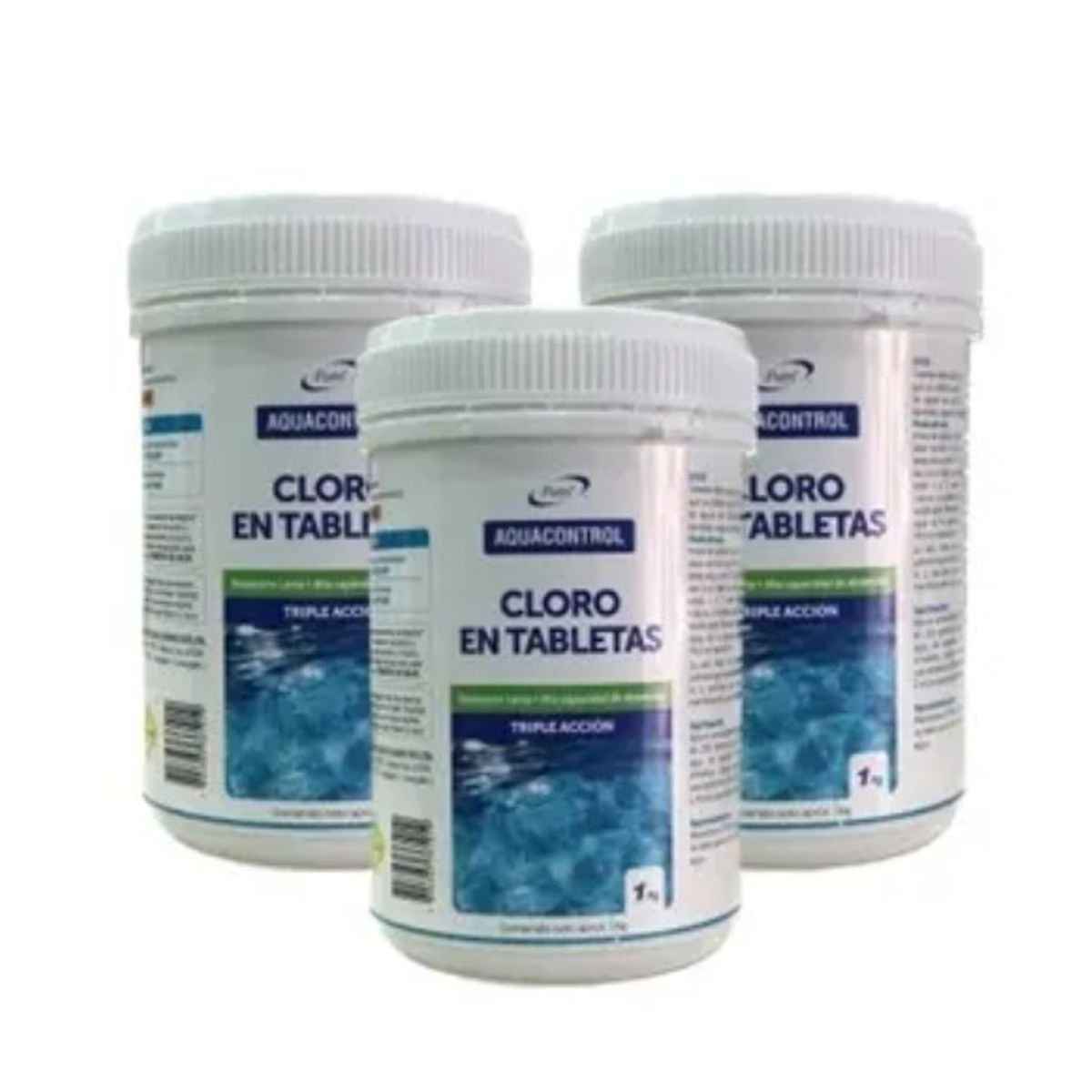 GENERICO - Pack 3 Cloro Para Piscinas en Tabletas Triple Acción