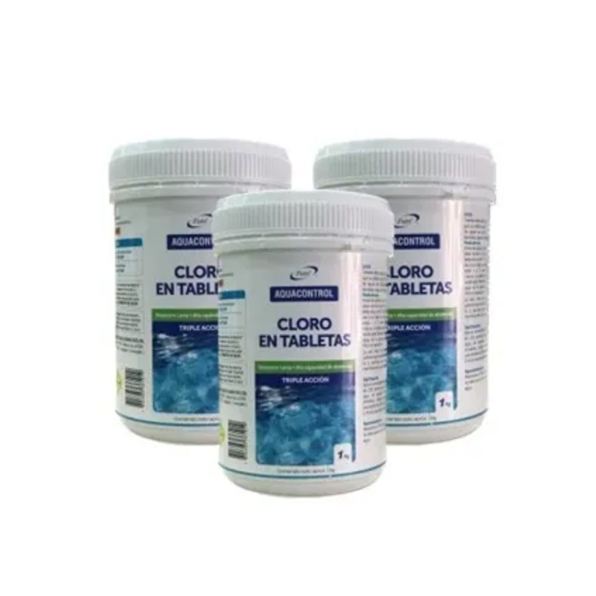 GENERICO - Pack 3 Cloro Para Piscinas en Tabletas Triple Acción