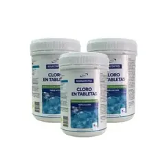 GENERICO - Pack 3 Cloro Para Piscinas en Tabletas Triple Acción