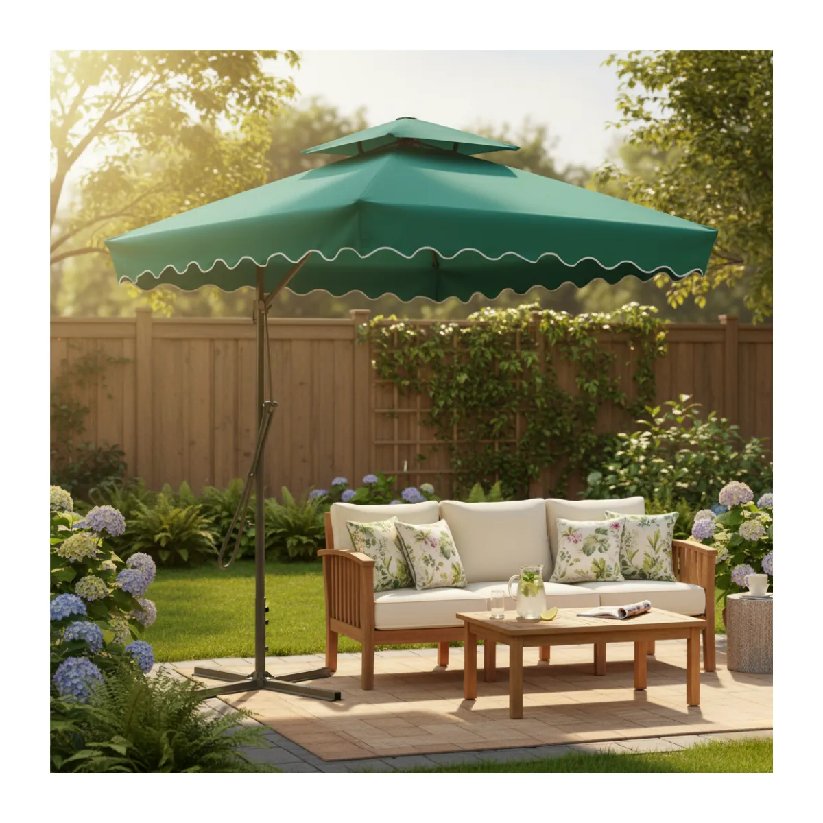 EKOL TACTICA MILITAR - Sombrilla De Jardín Toldo Resistente Al Agua Base Metálica