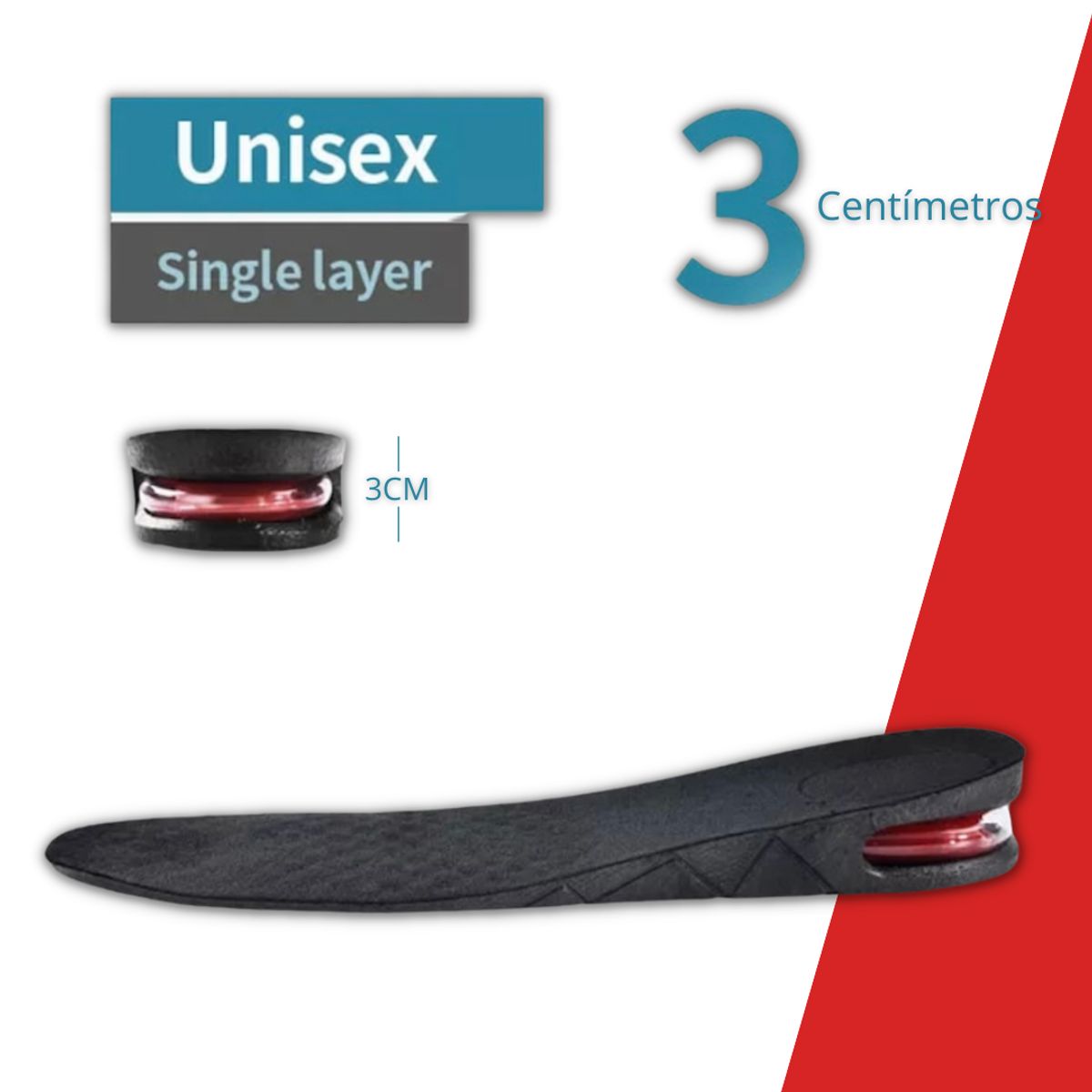 TECNOPALACE - Plantillas De Altura Cojin De Aire Aumenta Estatura 3CM