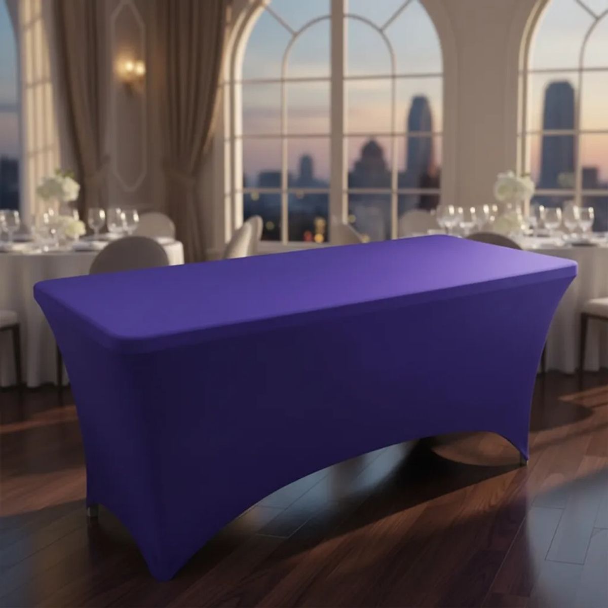 RAGNAR - Funda De Mantel Tela Spandex Mesa 183x60x74cm Evento Morado