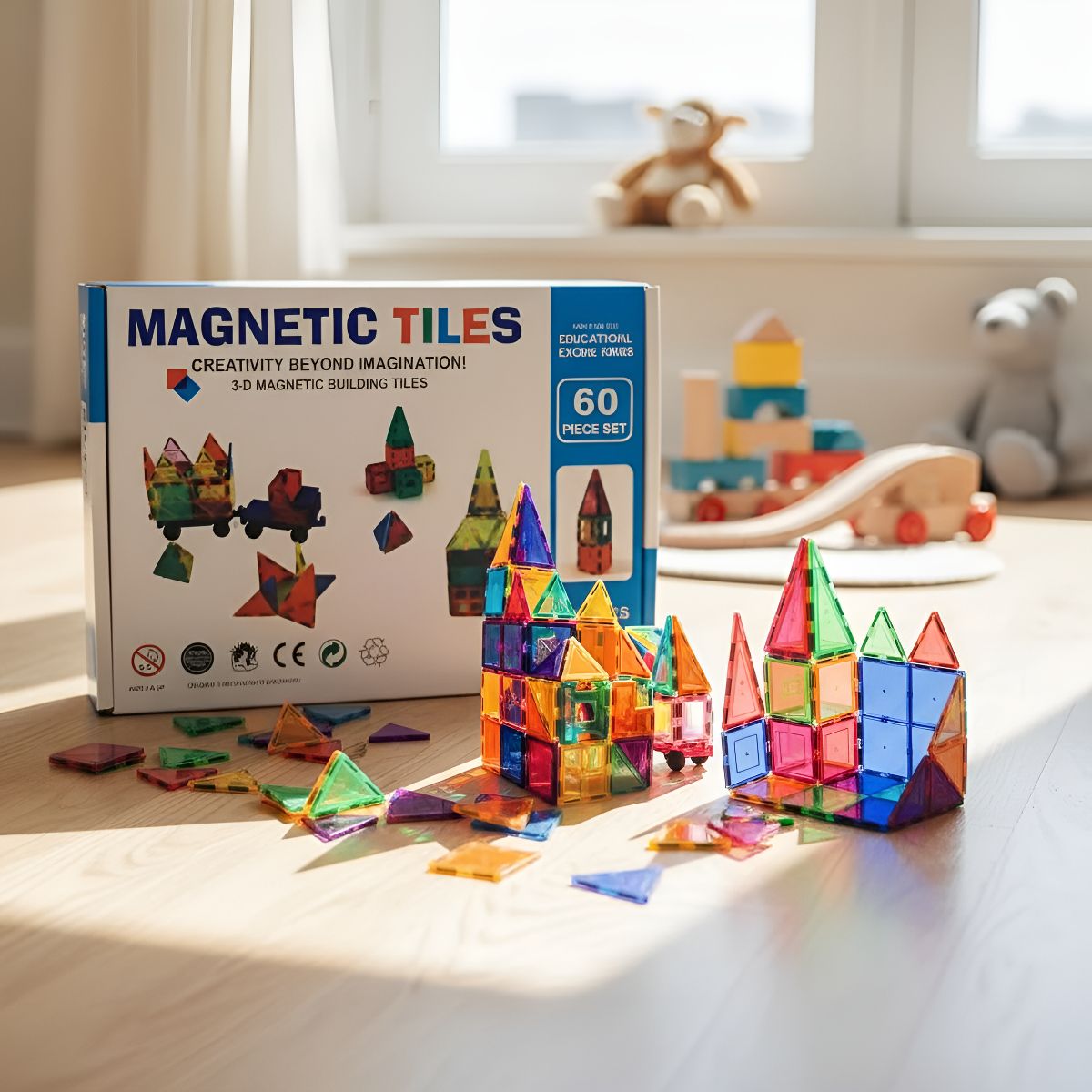 HOMEBRANDT - Bloques Magnéticos Juego De Construccion 3d 60pzs