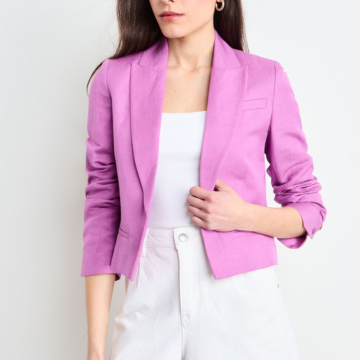 IO - Blazer Liso Mujer Fucsia Io