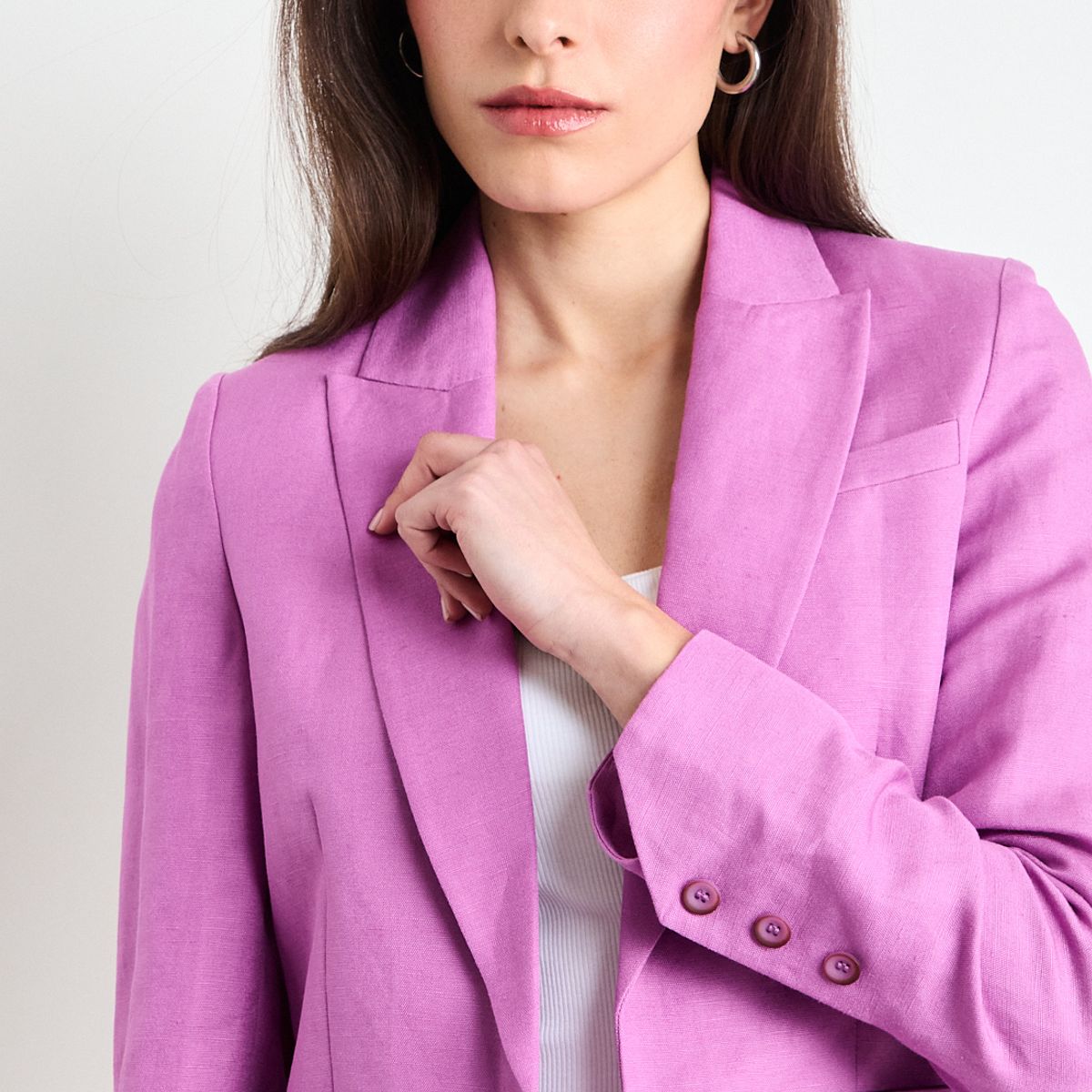 IO - Blazer Liso Mujer Fucsia Io