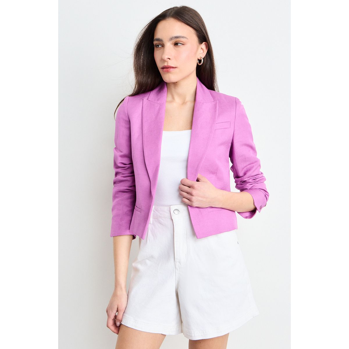 IO - Blazer Liso Mujer Fucsia Io