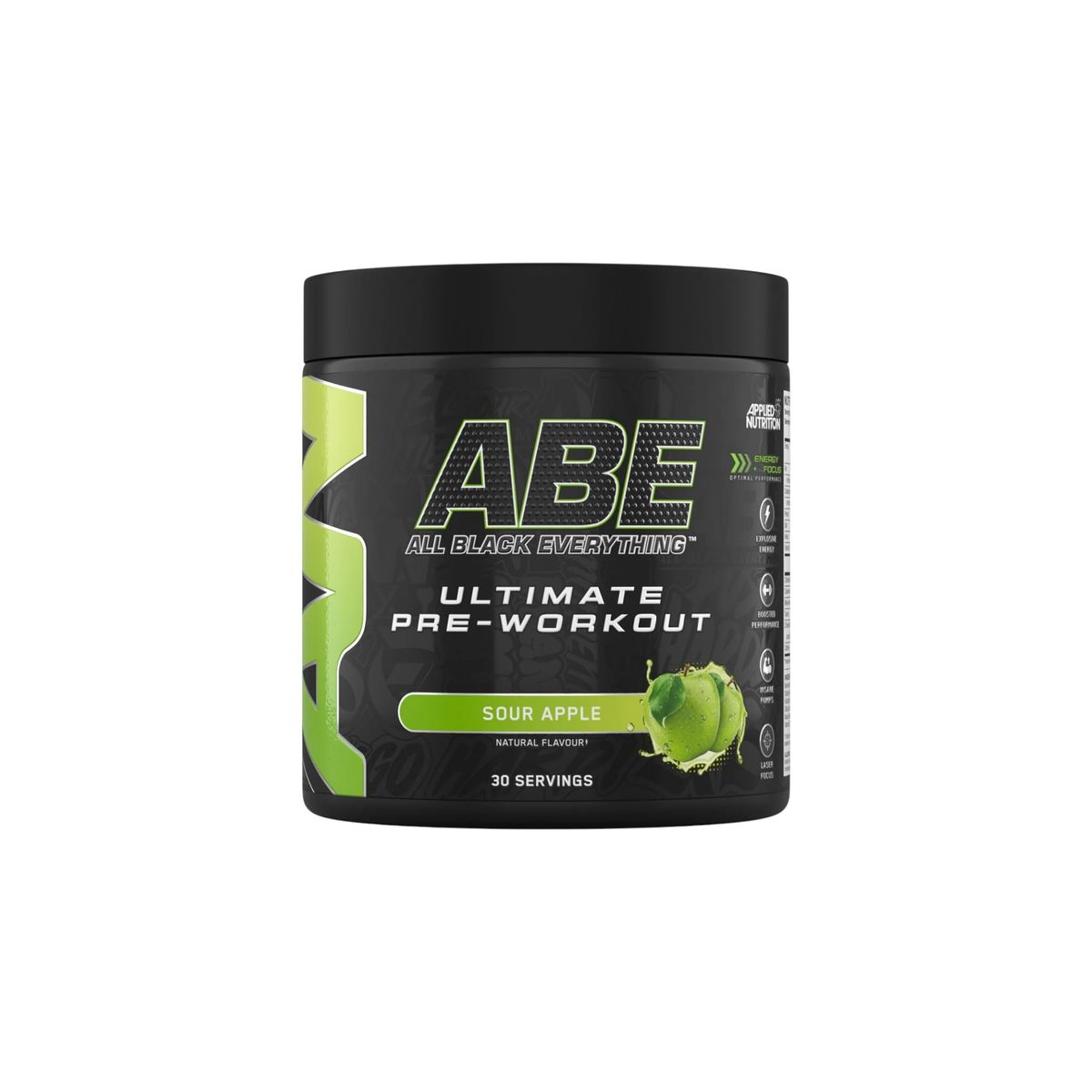 APPLIED NUTRITION - PRE ENTRENO ABE ULTIMATE 200MG CAFEINA 30 SV SOUR APPLE - APPLIED NUTRITION