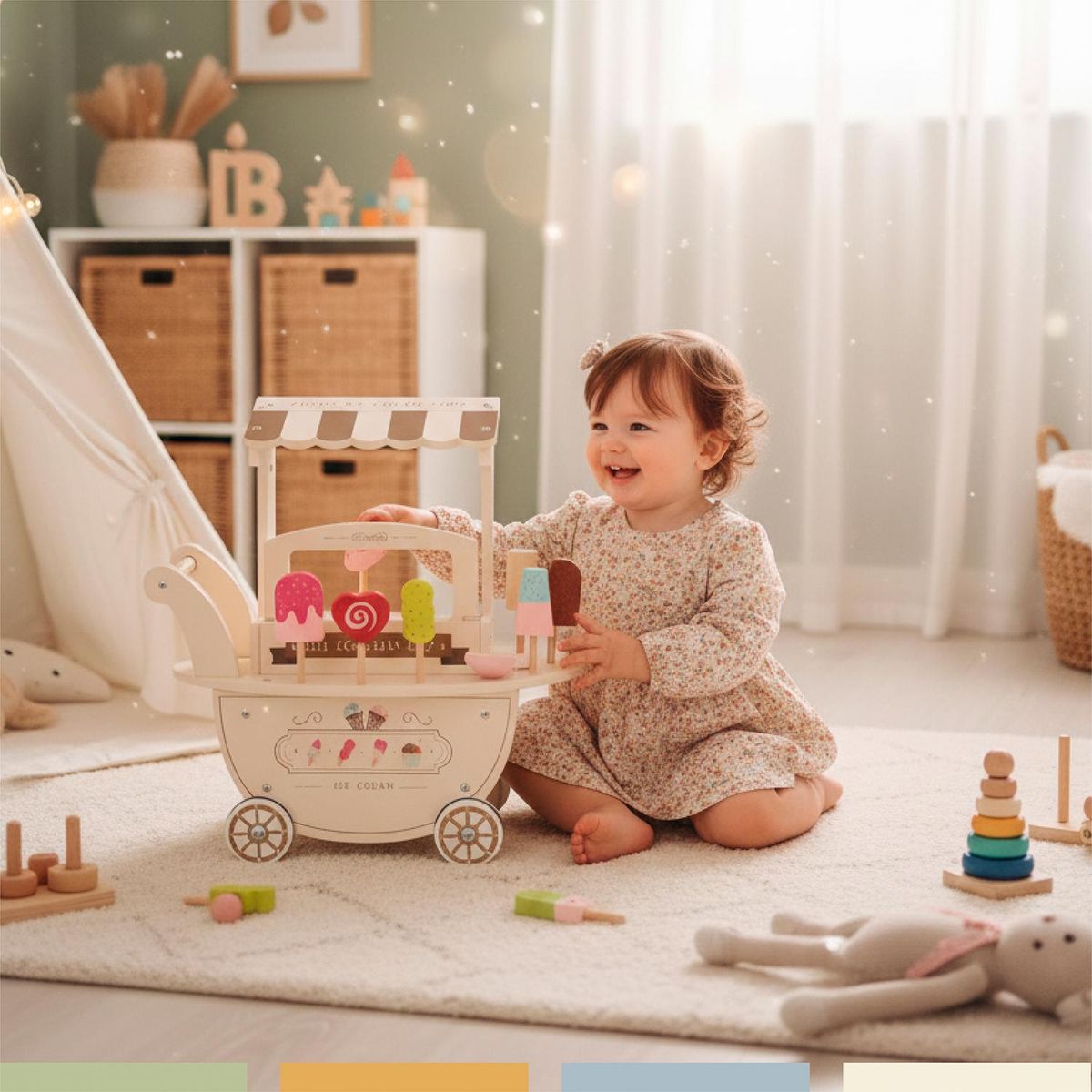 BANDU - Juego Heladería Infantil Niños Madera Bandú