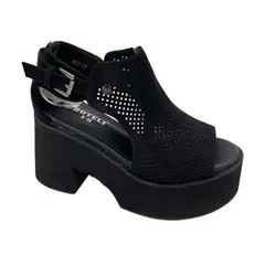 HERIEL - Sandalia Negra Plataforma Mujer