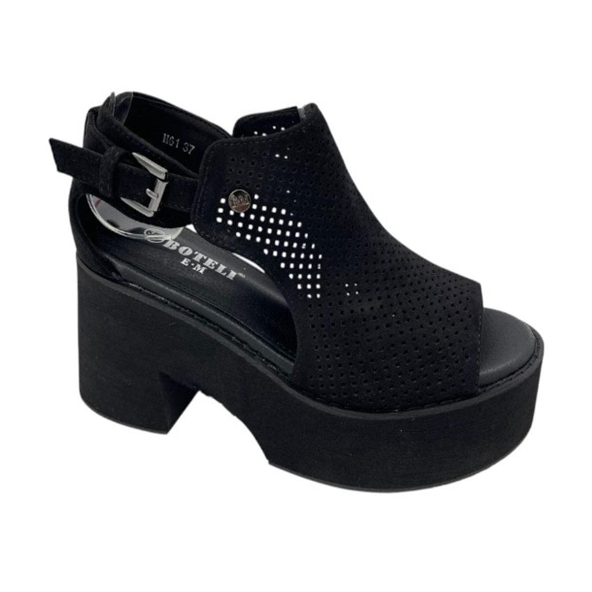 HERIEL - Sandalia Negra Plataforma Mujer