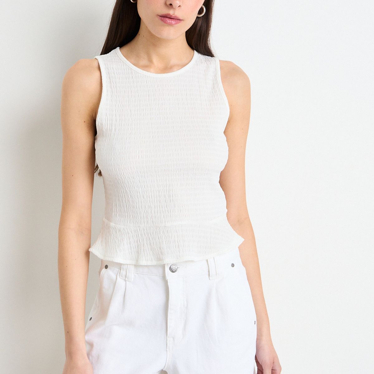 IO - Polera Lisa Mujer Crudo Io