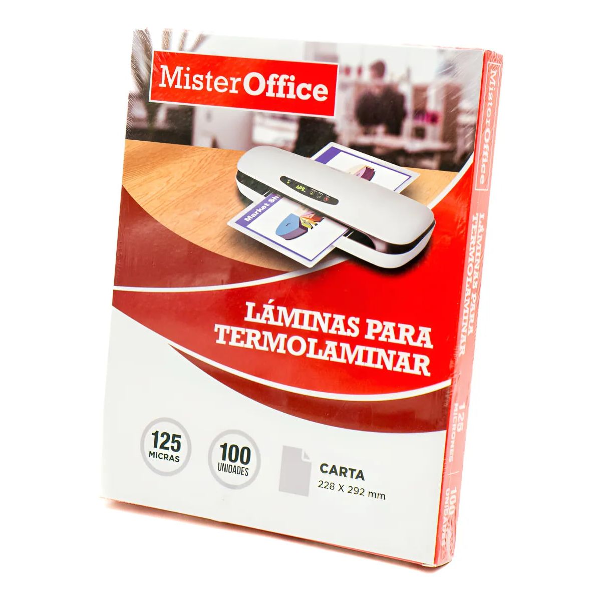 GENERICO - Láminas Para Termolaminar Carta 125 Mic 100 Micas