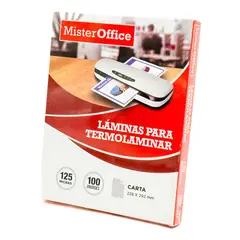 GENERICO - Láminas Para Termolaminar Carta 125 Mic 100 Micas