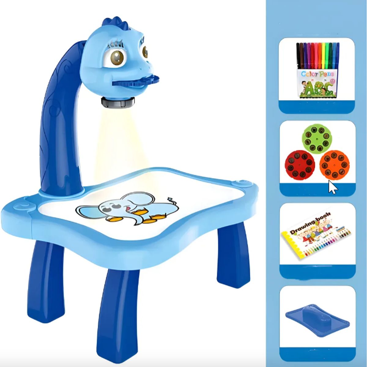 GENERICO - Mesa Proyector Para Pintar Dibujar Niñoniña Tablero Color Azul