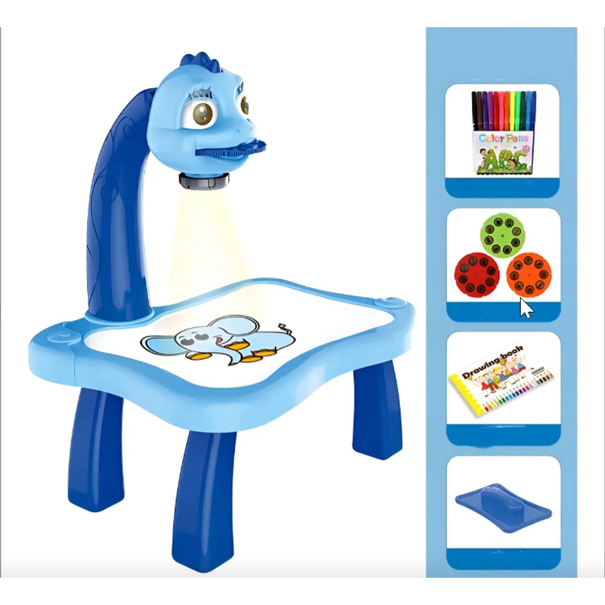 GENERICO - Mesa Proyector Para Pintar Dibujar Niñoniña Tablero Color Azul
