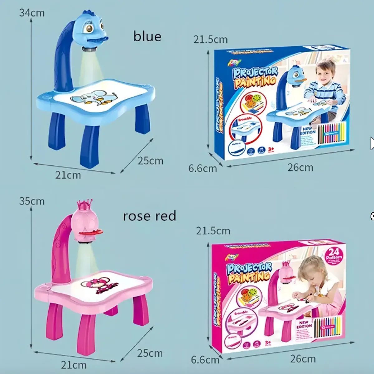 GENERICO - Mesa Proyector De Dibujo Infantil Con Luz Y Música Rosada