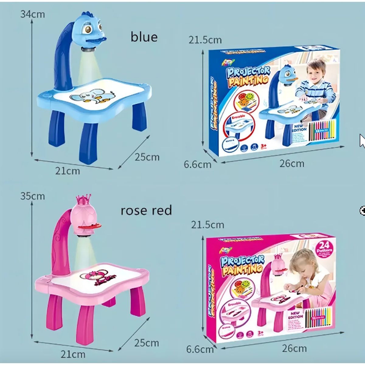 GENERICO - Mesa Proyector De Dibujo Infantil Con Luz Y Música Rosada
