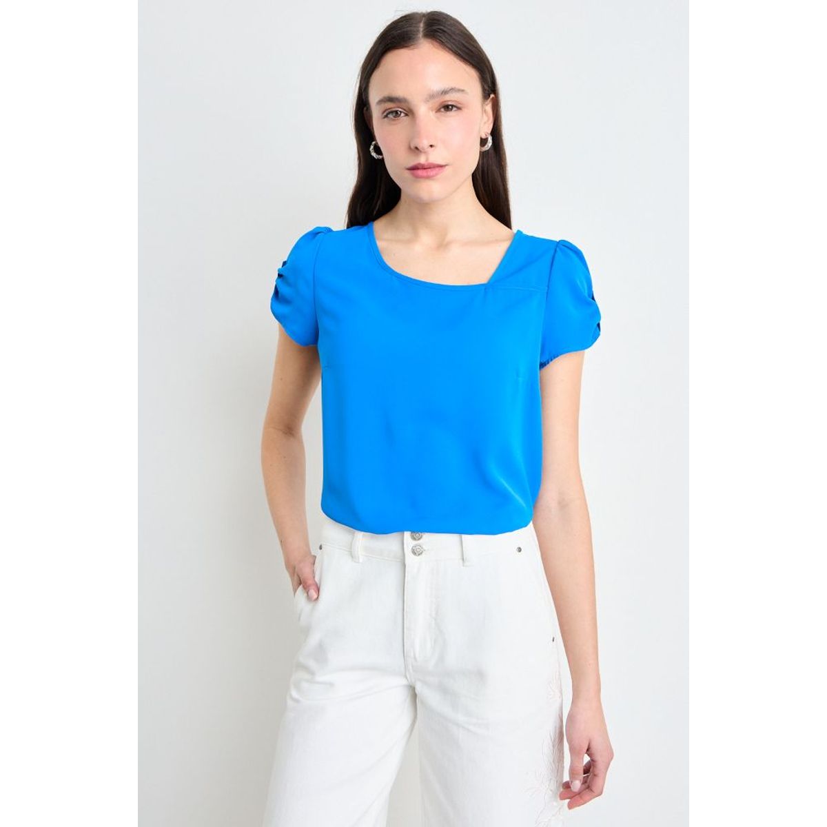 IO - Blusa Lisa Mujer Azul Io
